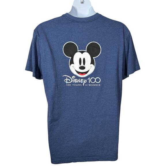 Disney Blue Holographic Front & Back Mickey Mouse 100 Year T-shirt Sz XL NWOT - Picture 4 of 8